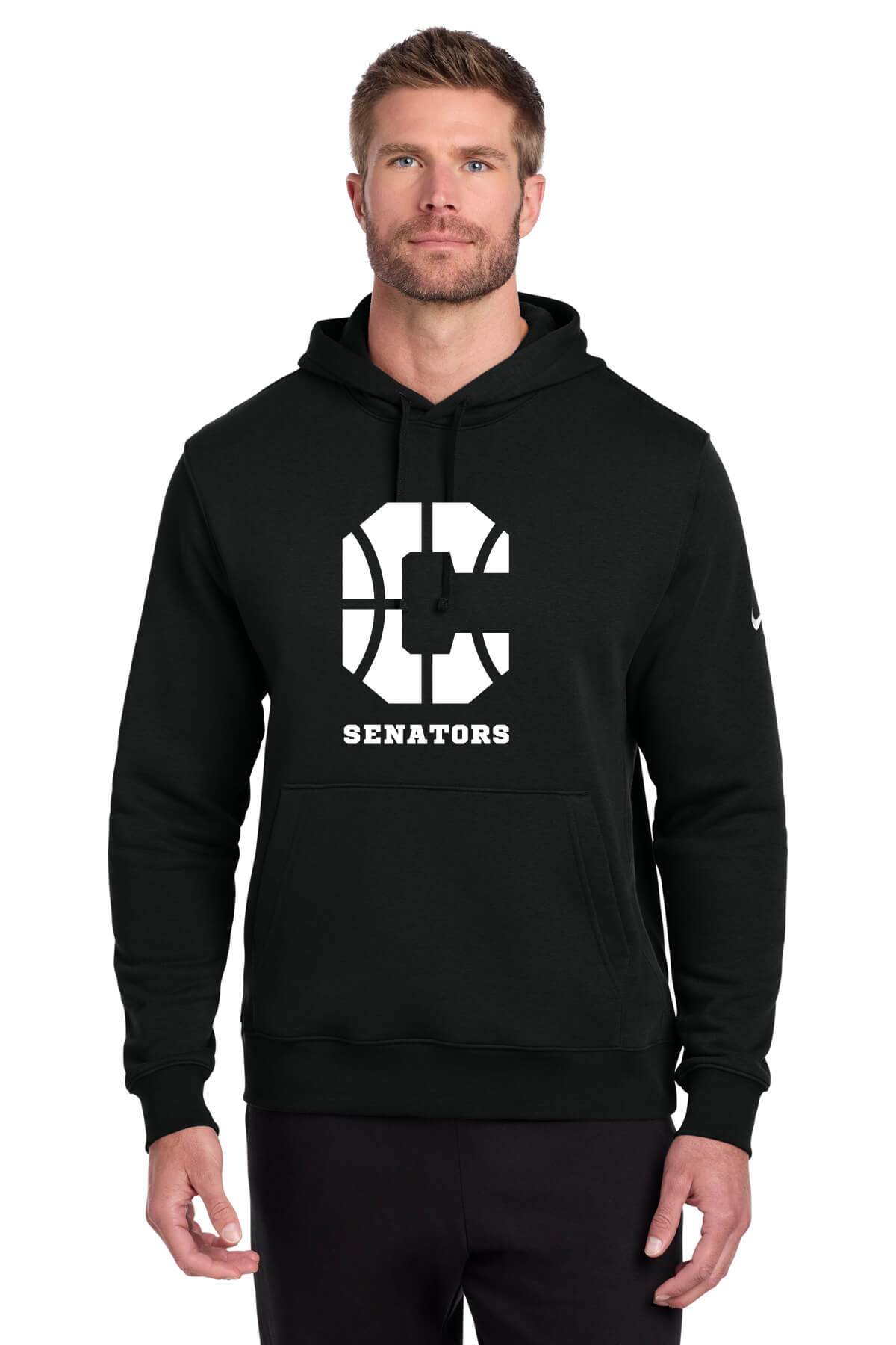 Senator Basketball Nike Club Fleece Sleeve Swoosh Pullover Hoodie - Image 2