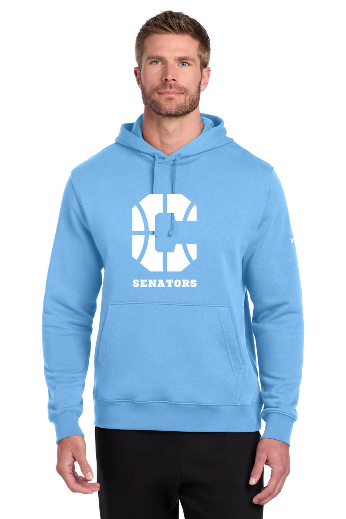 Senator Basketball Nike Club Fleece Sleeve Swoosh Pullover Hoodie